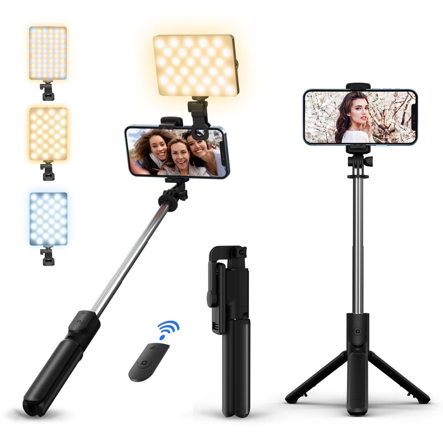 NEW Selfie Light with 3 in 1 Bluetooth Tripod Stick