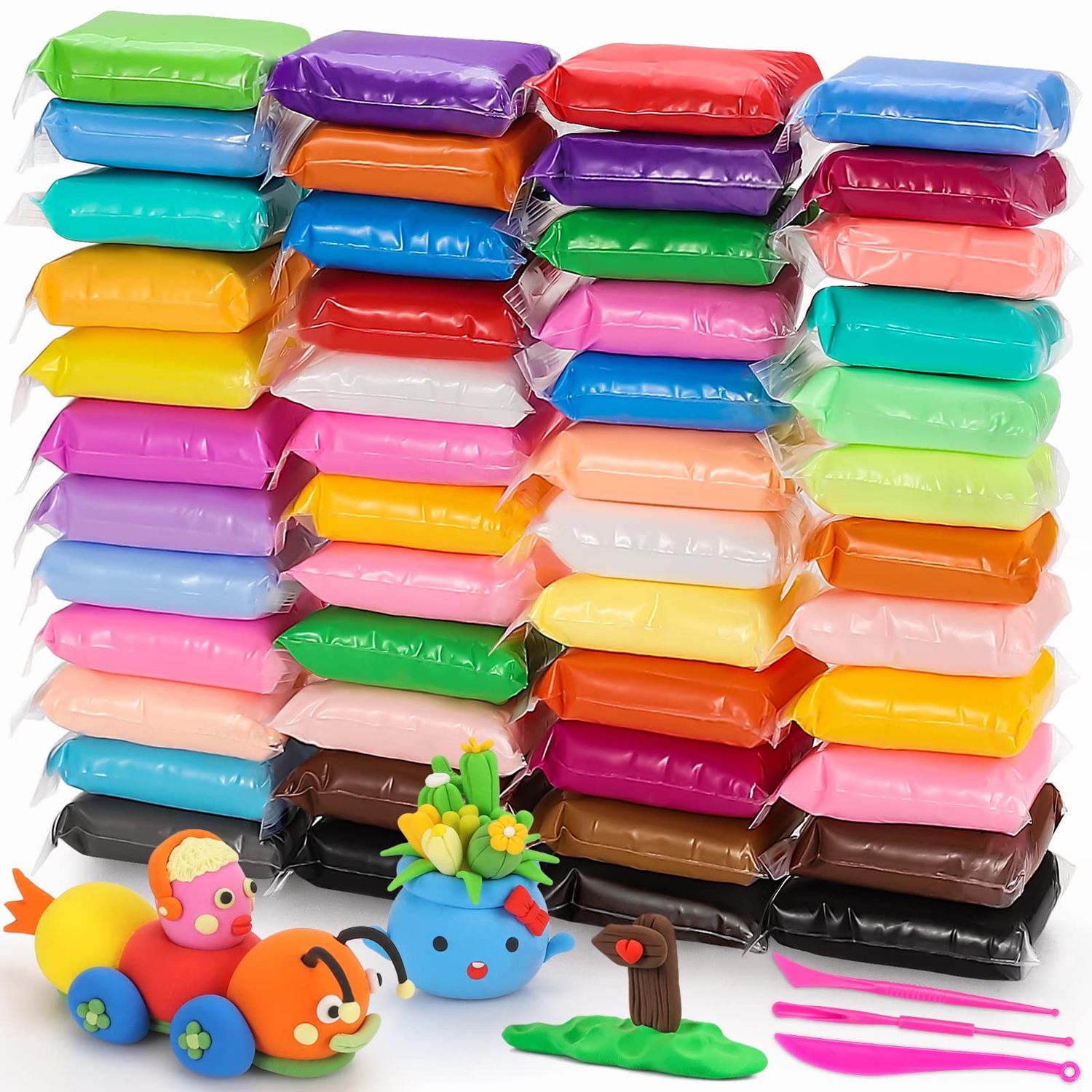 NEW 48pc Kids Air Dry Magic Clay Kit
