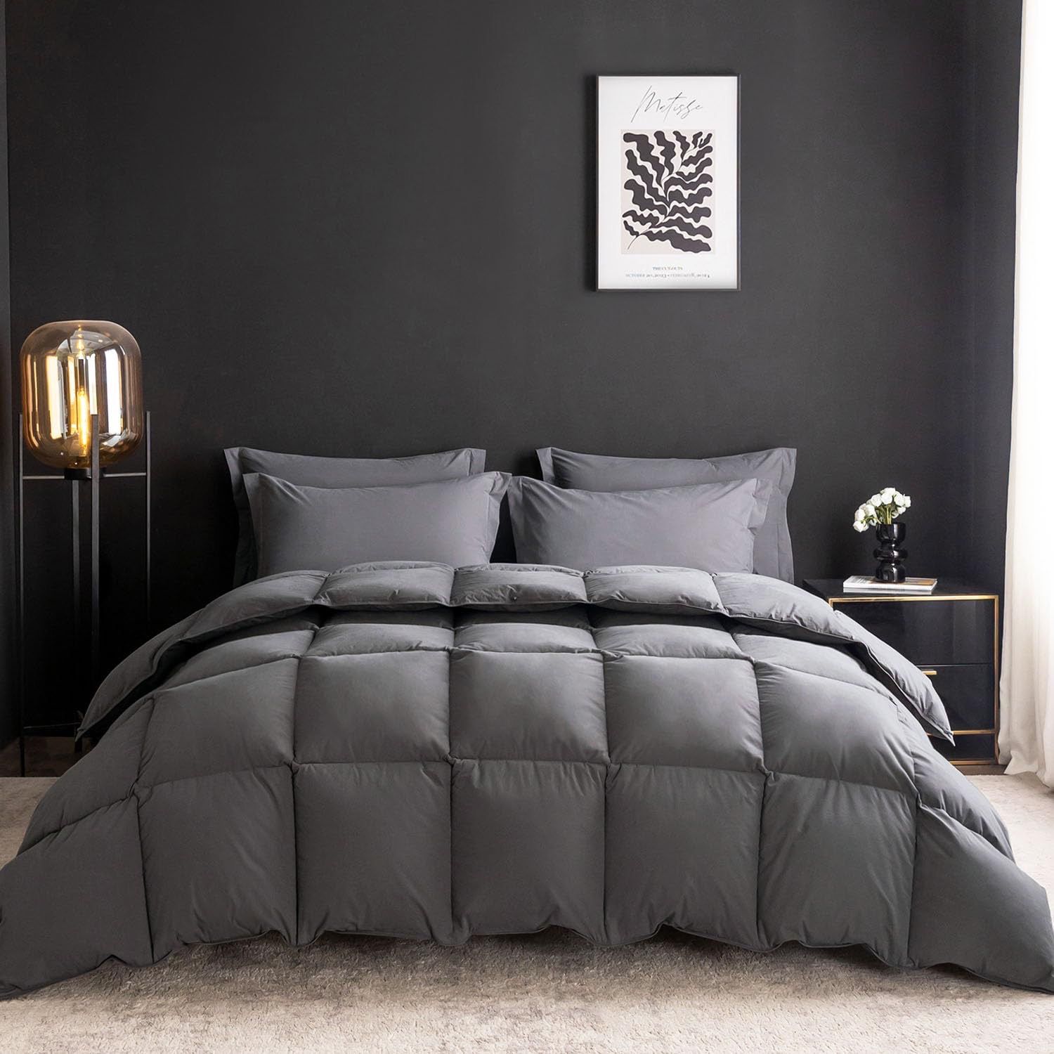 NEW Queen Goose Feather Down Comforter  100% Organic