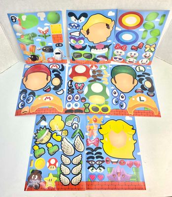 NEW 9pc Super Mario DIY Stickers