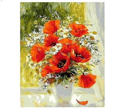NEW Floral Poppy Paint By Numbers Canvas Print Kit