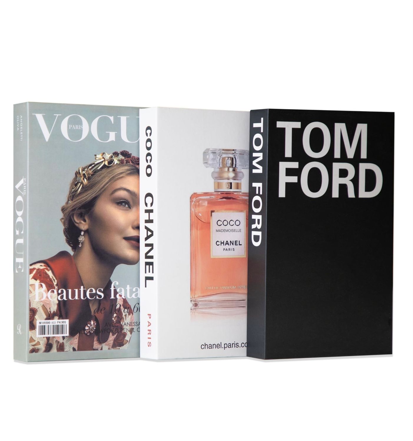 NEW 3 Pack Hardcover Chic Faux Book Set