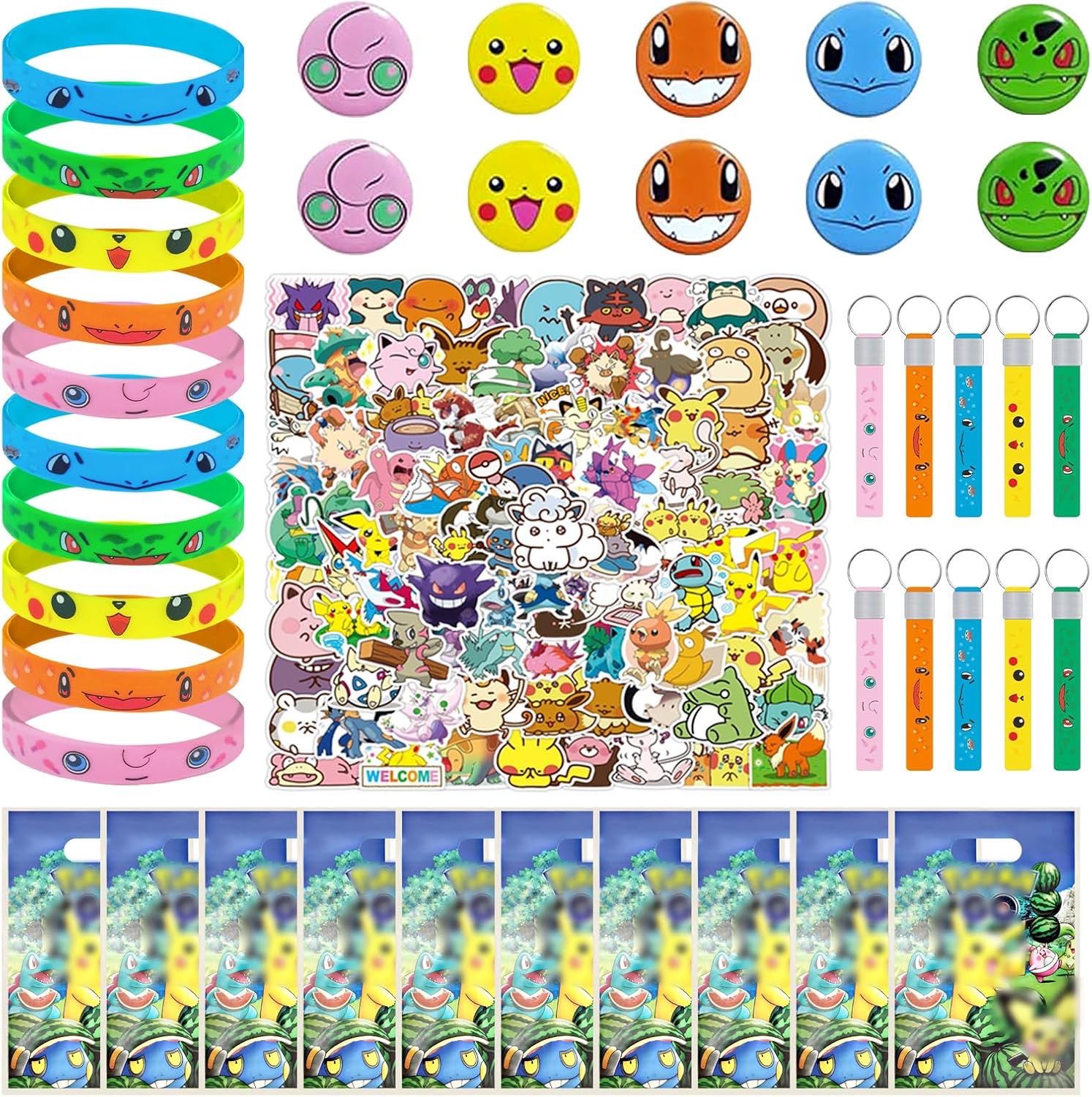 NEW 140pc Pokemon Go Kids Party Favours Toys