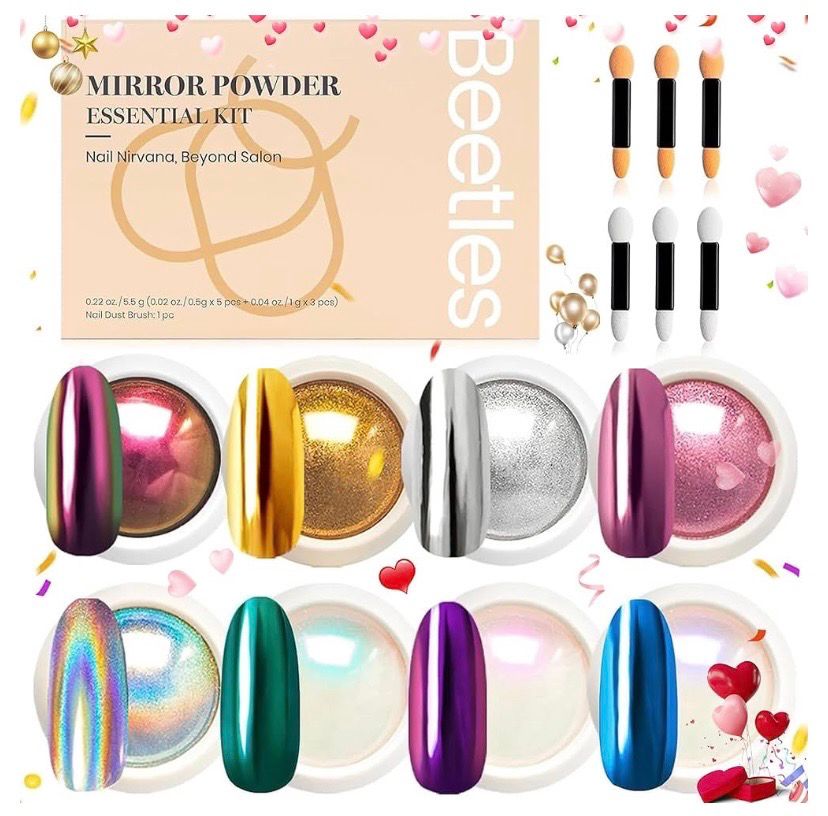 SEALED Mirror Effect Chrome Nail Powder Set