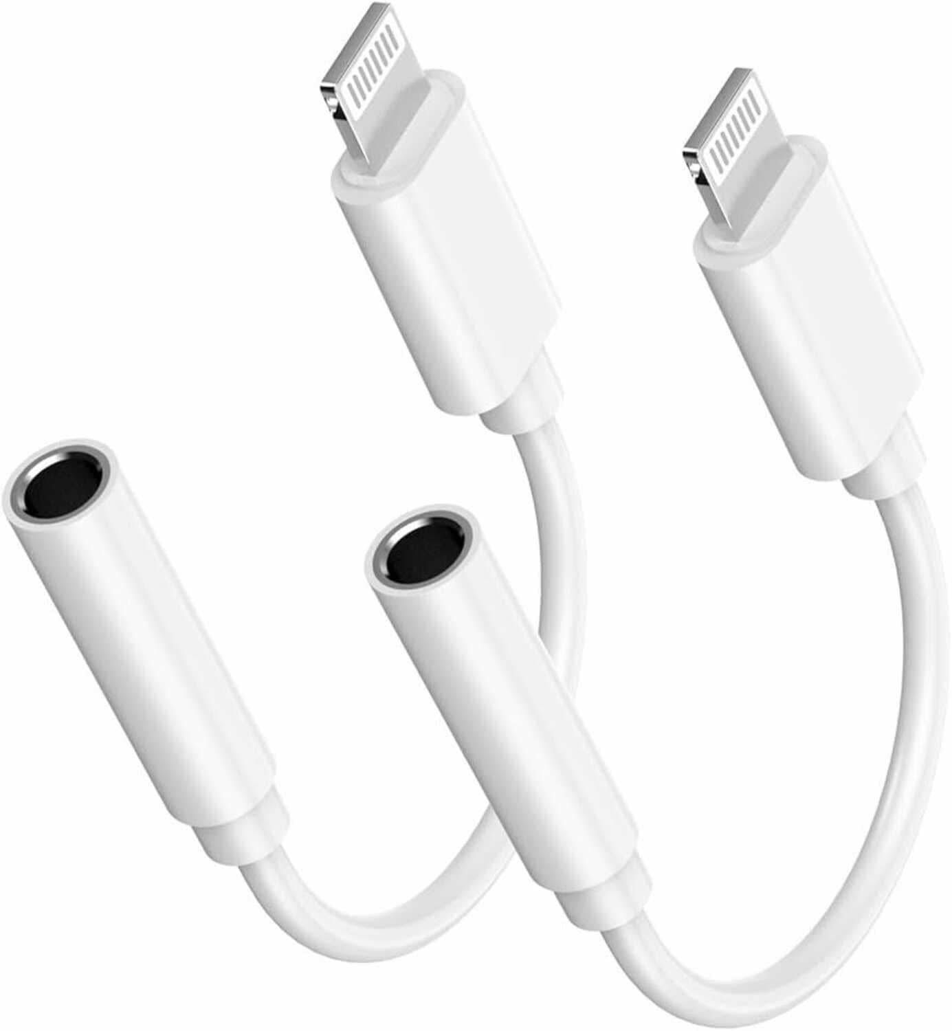NEW 2pk iPhone Lightning to 3.5mm Aux Adapter