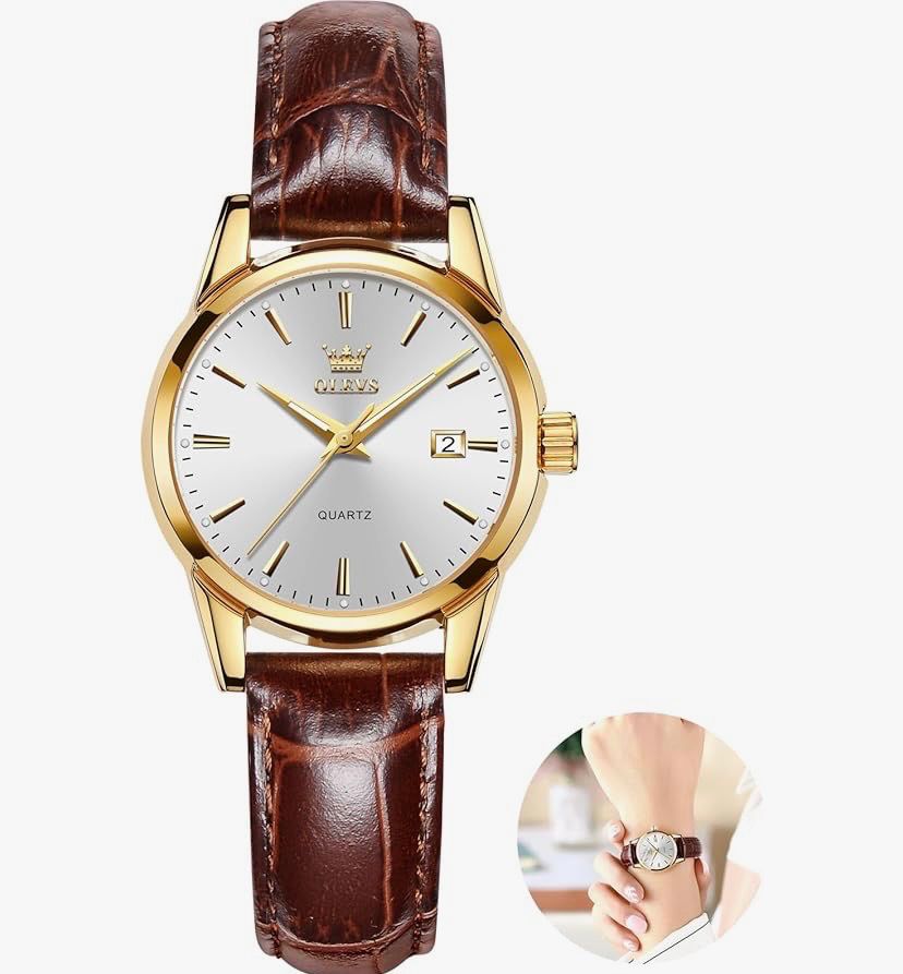 NEW Olevs Womens Leather Watch