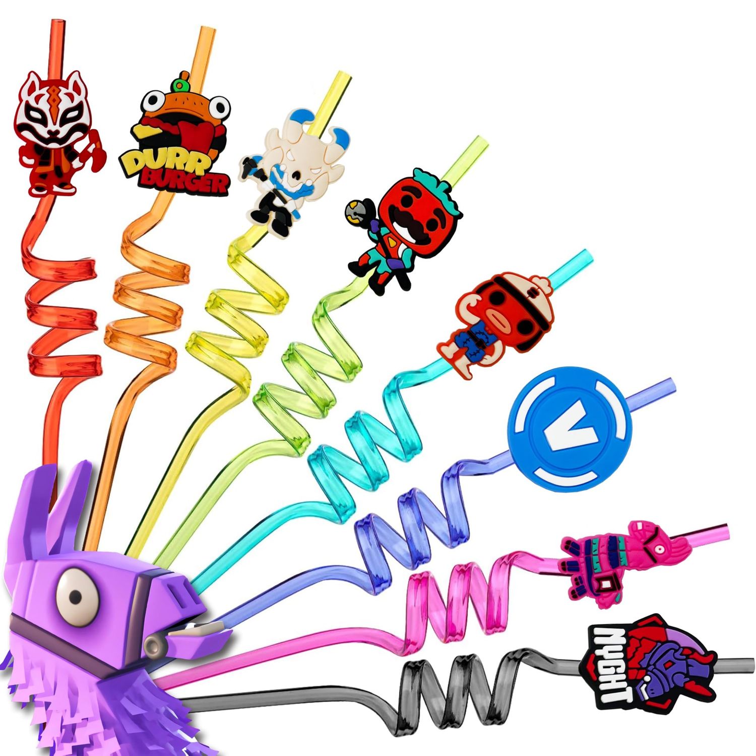 NEW 8 Fortnite Crazy Swirly Straws