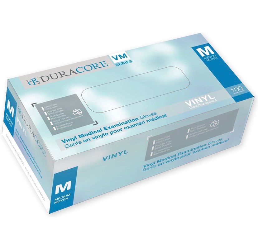 SEALED 100 Vinyl Disposable Gloves - Medium