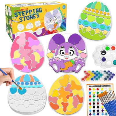 NEW 5 Pack DIY Stepping Stones Kids Painting Art Crafts