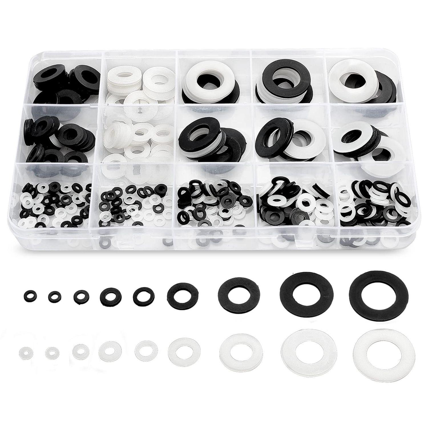 NEW 420pc Nylon Flat Washers Assortment Kit