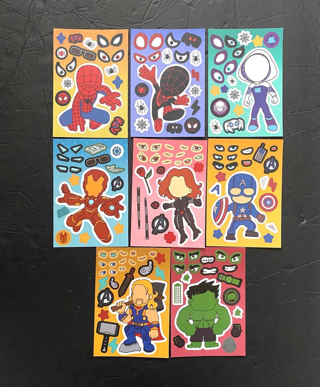 NEW 8 Pack DIY Marvel Sticker Set