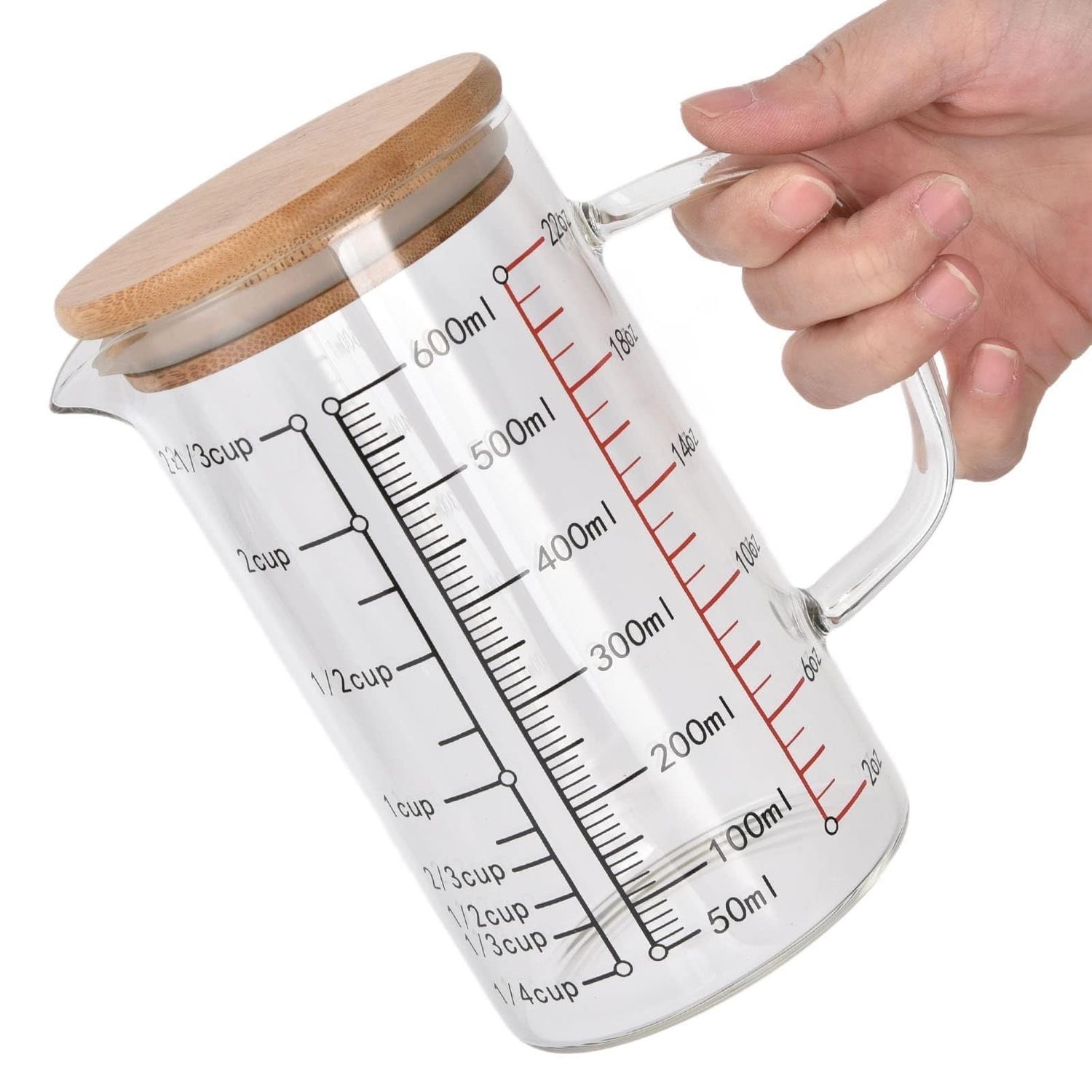 NEW Glass Measuring Cup with Lid
