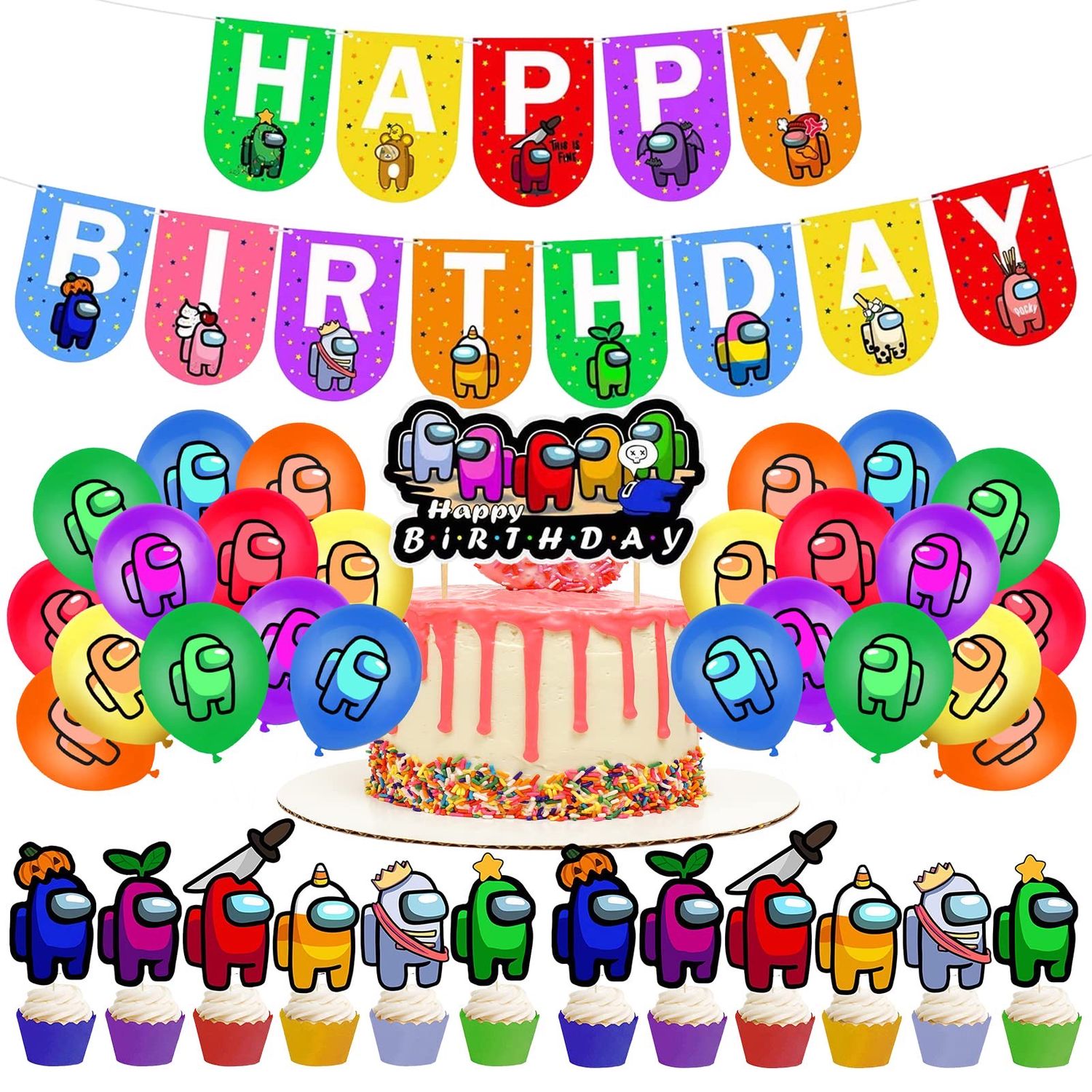 NEW Among Us Birthday Party Balloons &amp; Decoration Set