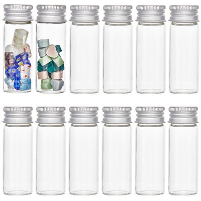 NEW 30 Pack Mini Glass Bottles with Lids
