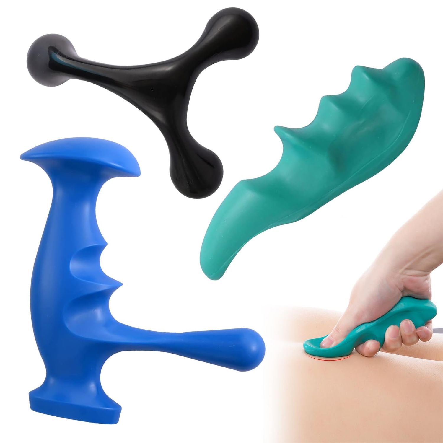 NEW 3 Pack Manual Trigger Point Massage Tools &amp; Thumb Saver