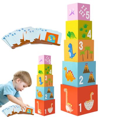 NEW Sensory Stacking Wooden Blocks Toy Set
