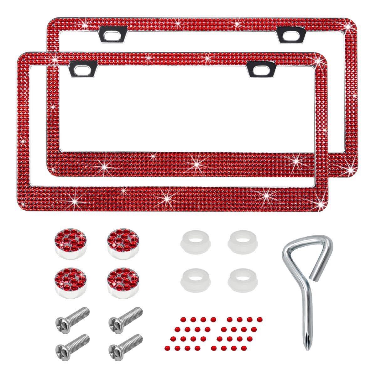 NEW 2 Pack Sparkly Rhinestone Licence Plate Frame