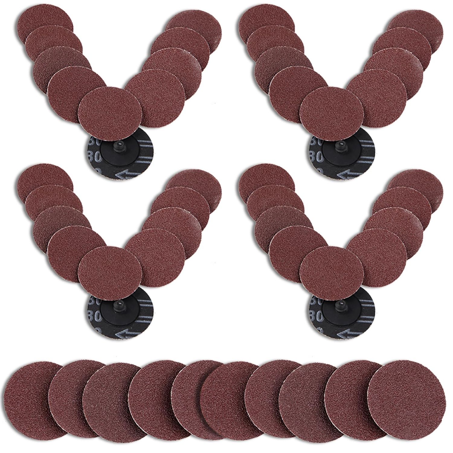 NEW 50 Pack Roll Lock Quick Change Sanding Discs