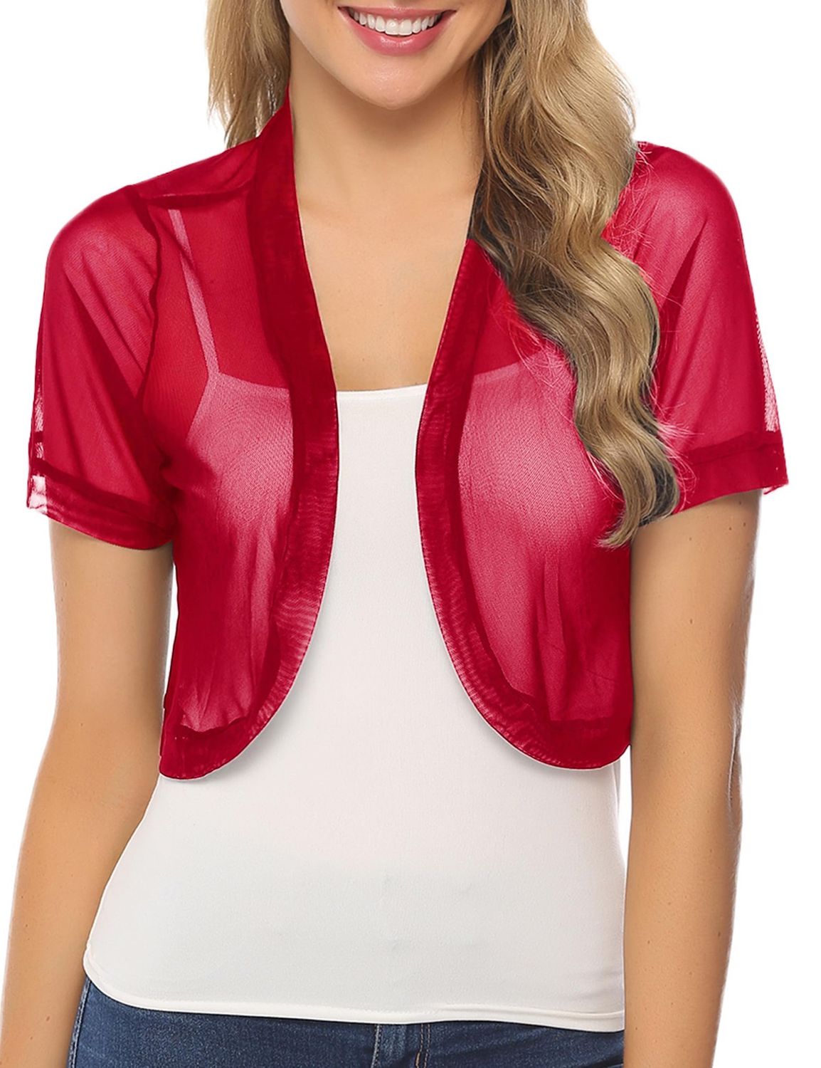 NEW Womens Sheer Cardigan Open Front Large