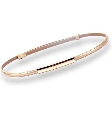 NEW Womens Dress Belt Gold Patent Leather