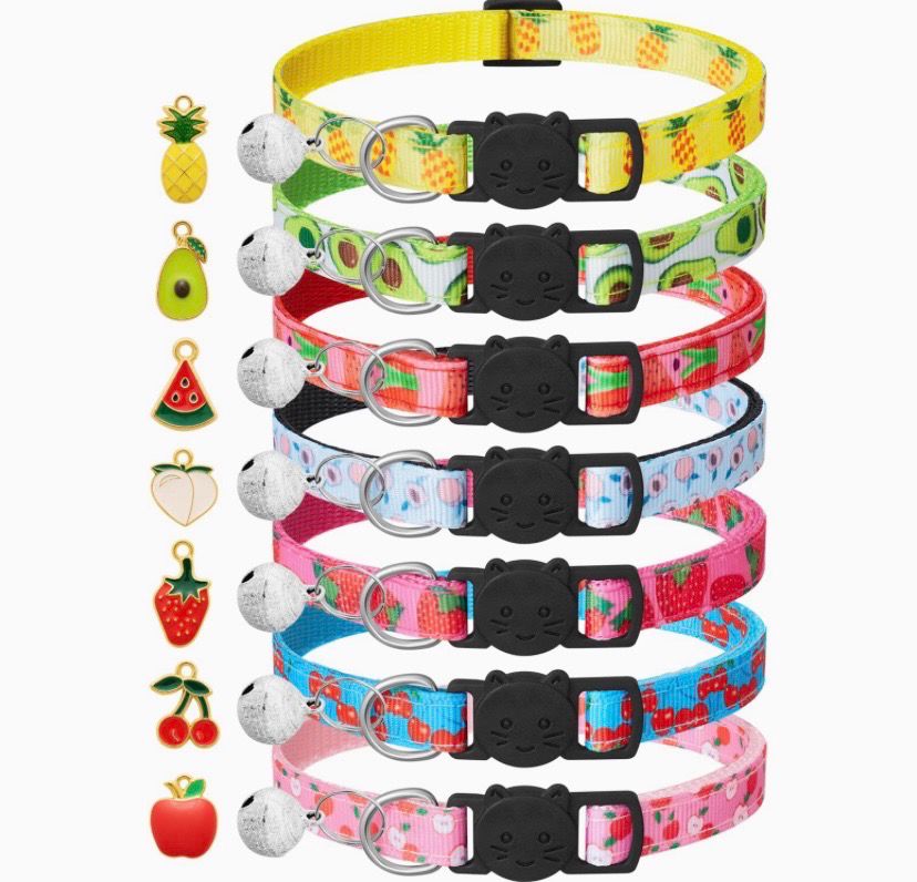 NEW 7 Pack Cat Collars with Bells