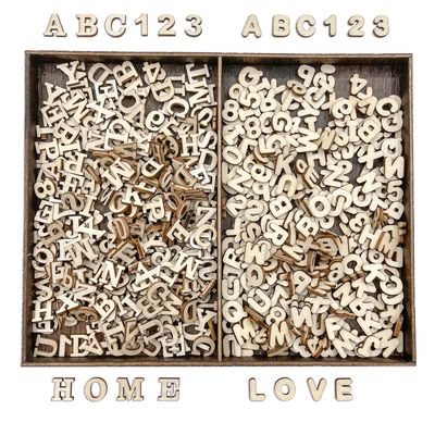 NEW 592 Piece 1/2 Inch Mini Wooden Craft Alphabet Letters