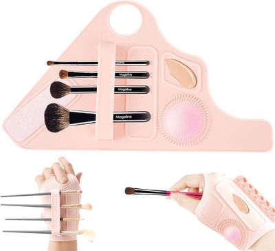 NEW Makeup Mixing Palette &amp; Brush Holder Wrist Strap - Purple