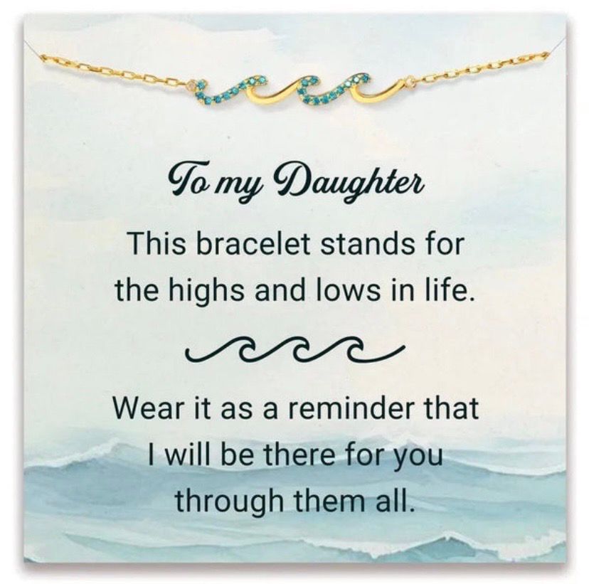 NEW 'To My Daughter' Wave Bracelet with Inspirational Card