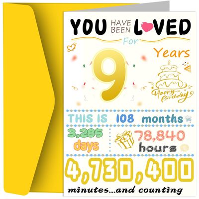 NEW 9th Birthday Card