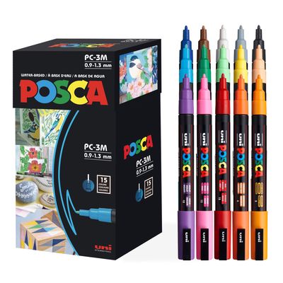 NEW 15 Pack Posca Acrylic Paint Art Markers Pens