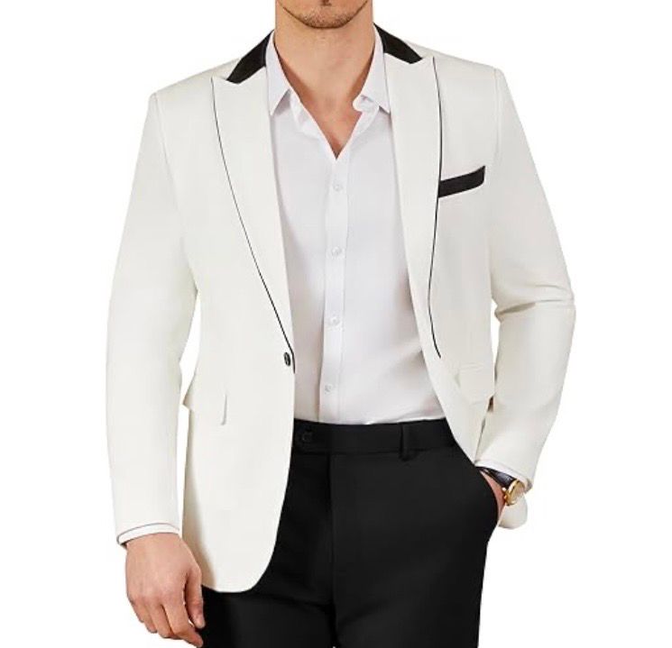 NEW Men’s Suit Jacket Blazer White Size M