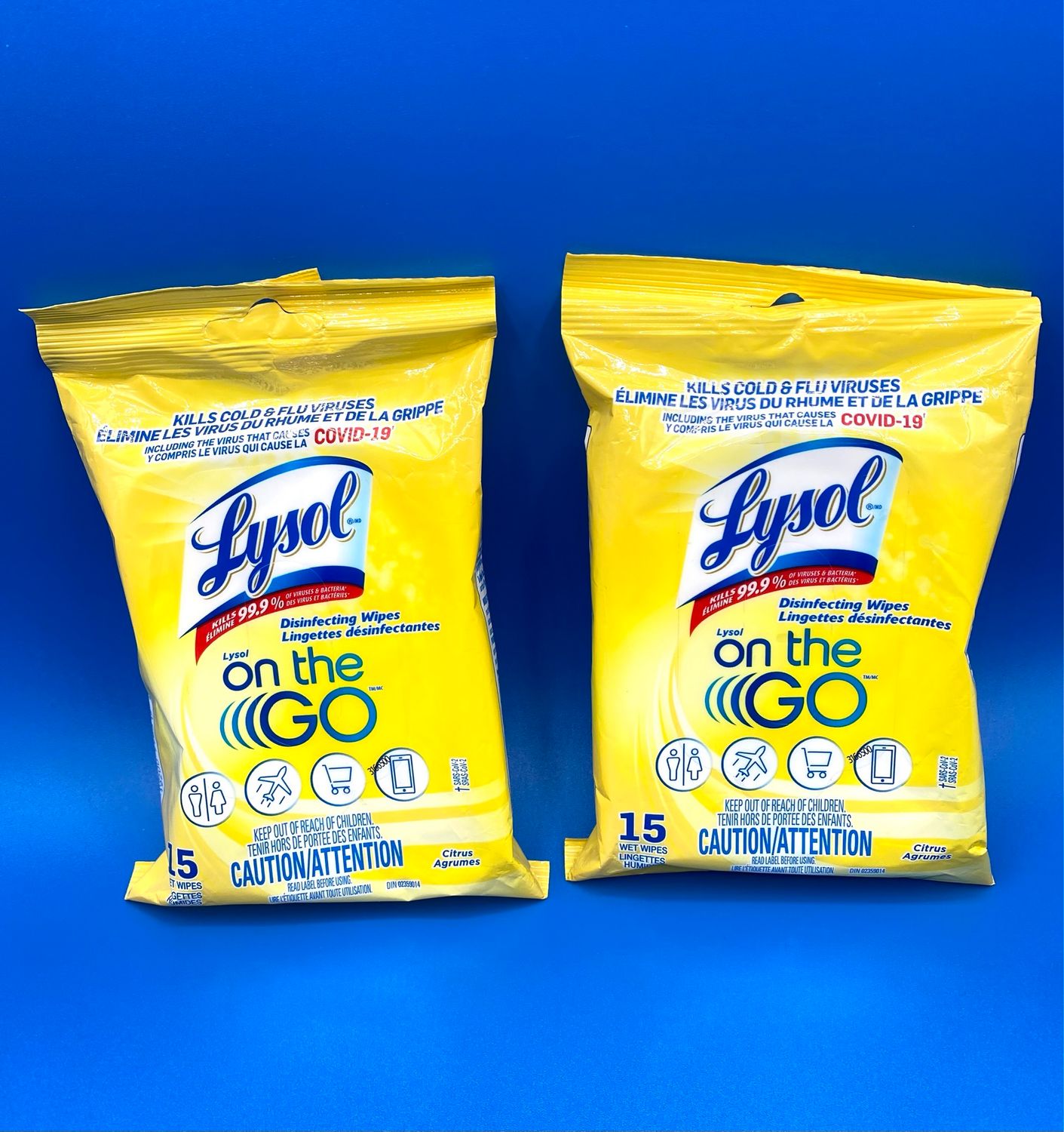 SEALED 2 Packs Lysol On The Go Disinfecting Wipes