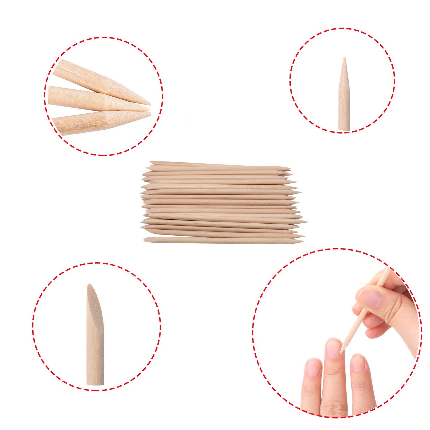 NEW 50pc Manicure / Pedicure Cuticle Pusher Nail Sticks