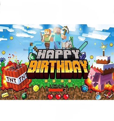 NEW Kids Minecraft Birthday Party Wall Banner Decoration