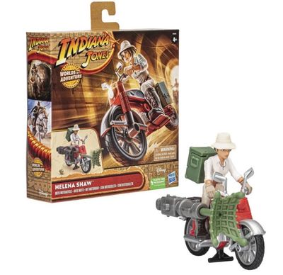 SEALED Hasbro Indiana Jones Helena Shaw Action Figure Toy with Motorcycle