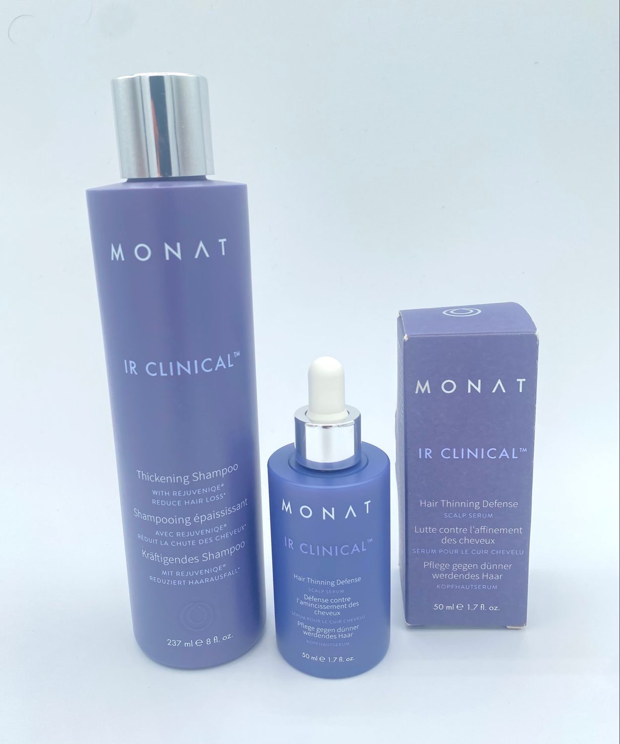 SEALED MONAT IR Clinical Thickening Shampoo &amp; Thinning Defense Set