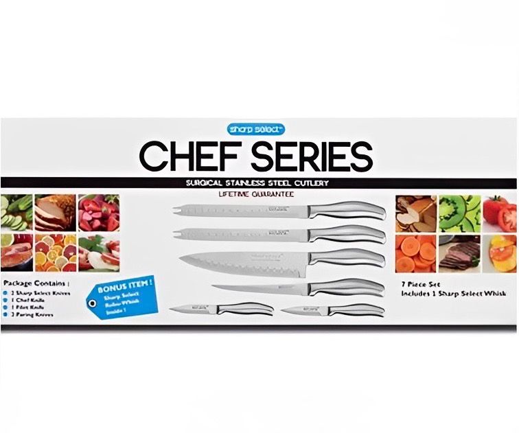 NEW 7pc Chef Series Kitchen Knife Set Surgical Steel