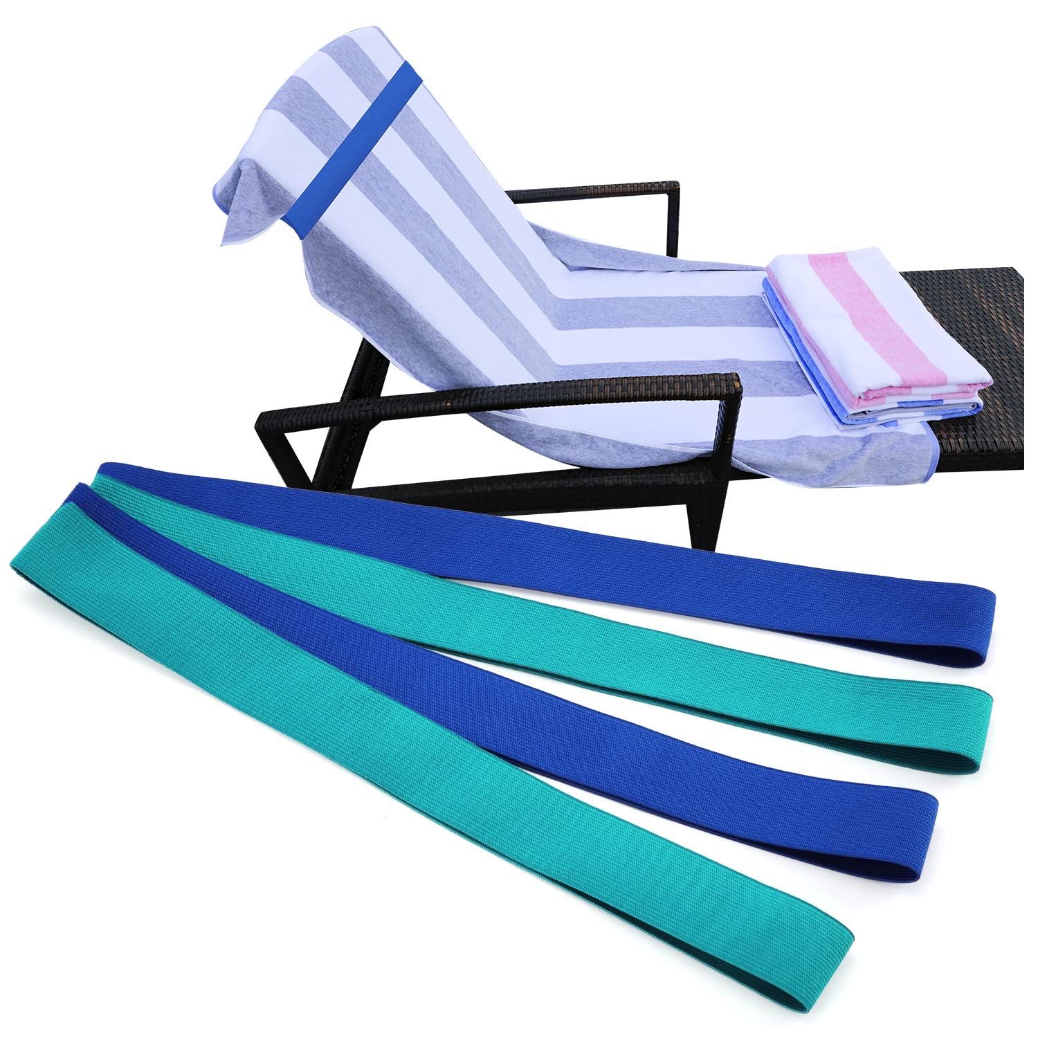 NEW 4 Pack Pool / Beach Chair Towel Bands Straps