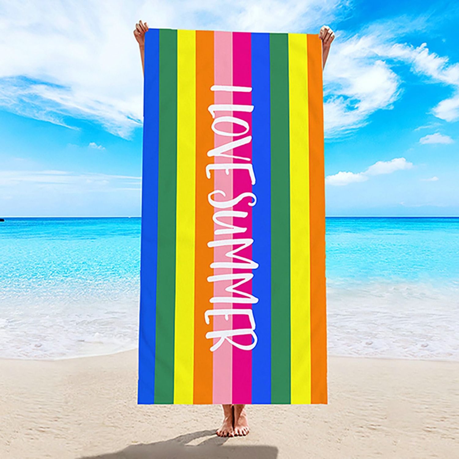 NEW Microfiber Beach Towel “I Love Summer”