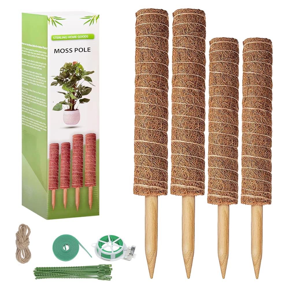 SEALED 4 Pack Monstera Coir Totem Moss Poles