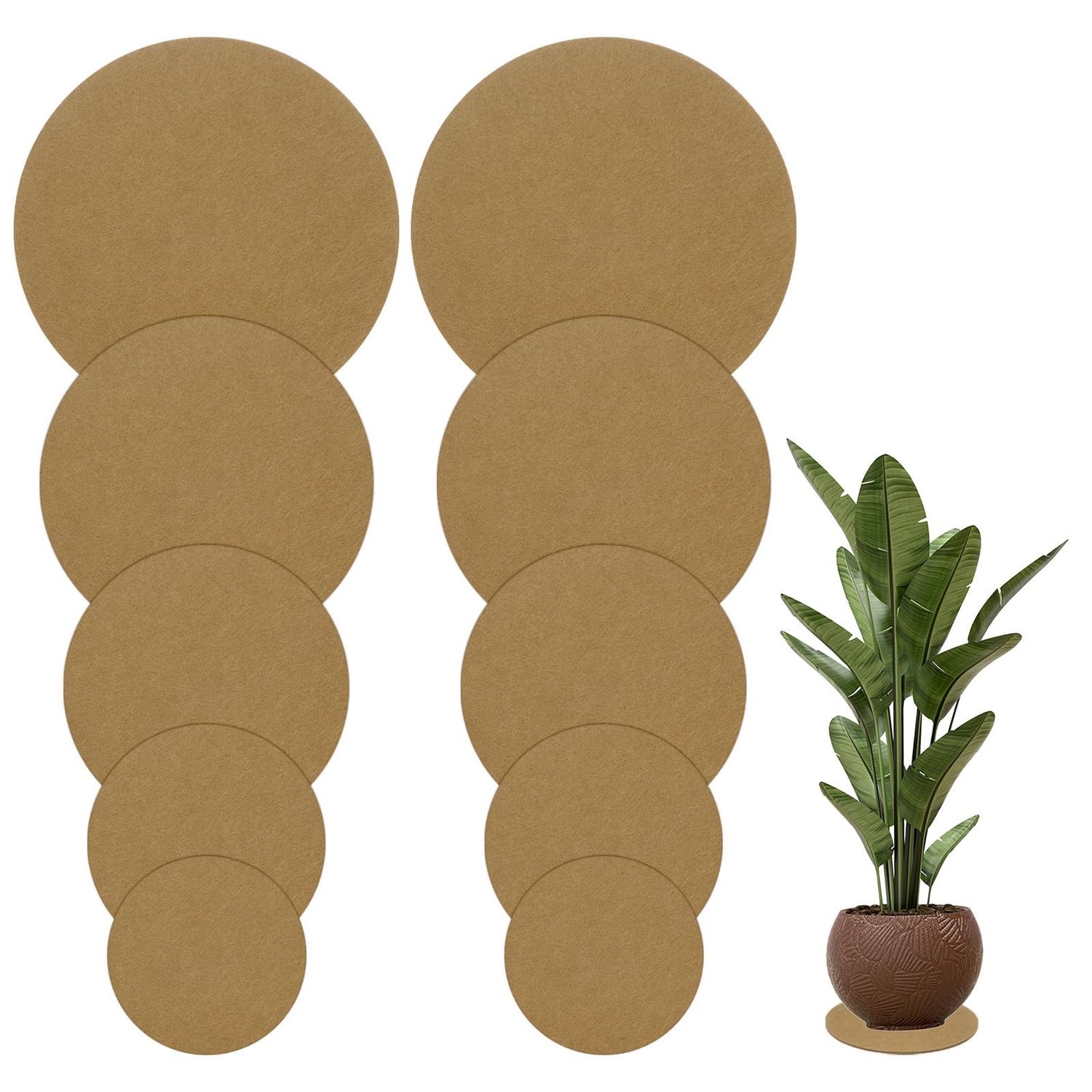 NEW 10 Pack Felt Plant Coasters