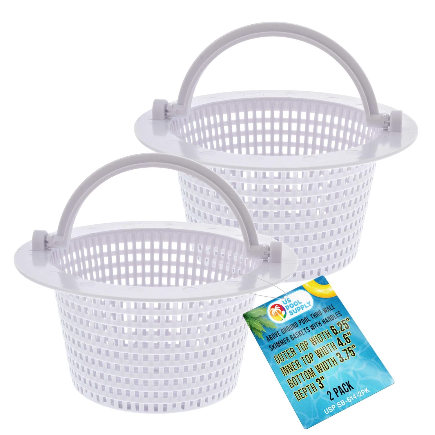 NEW 2 Pack Above Ground Pool Thru-Wall Skimmer Baskets