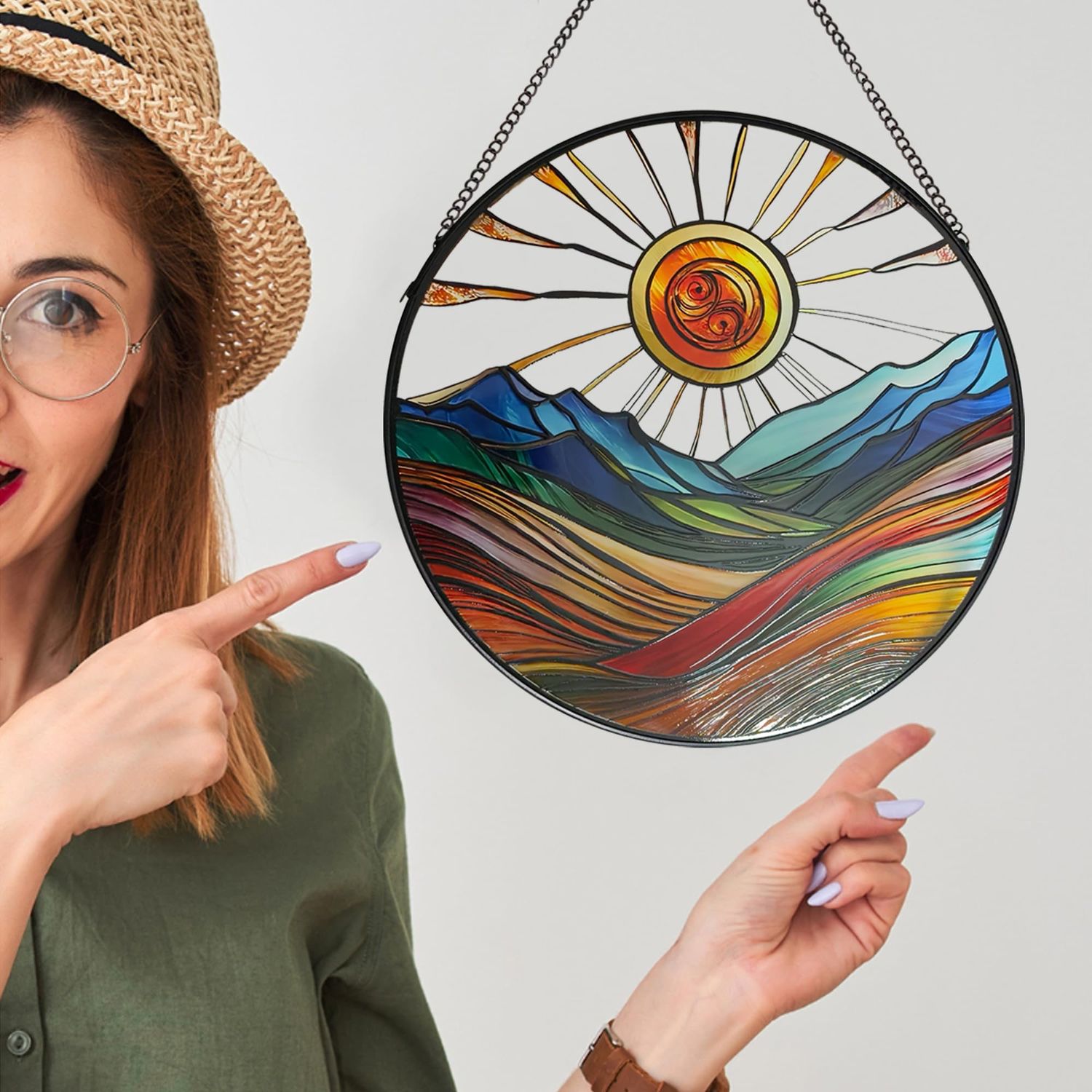 NEW Boho Sunset Mountains Wall Hanging Decor