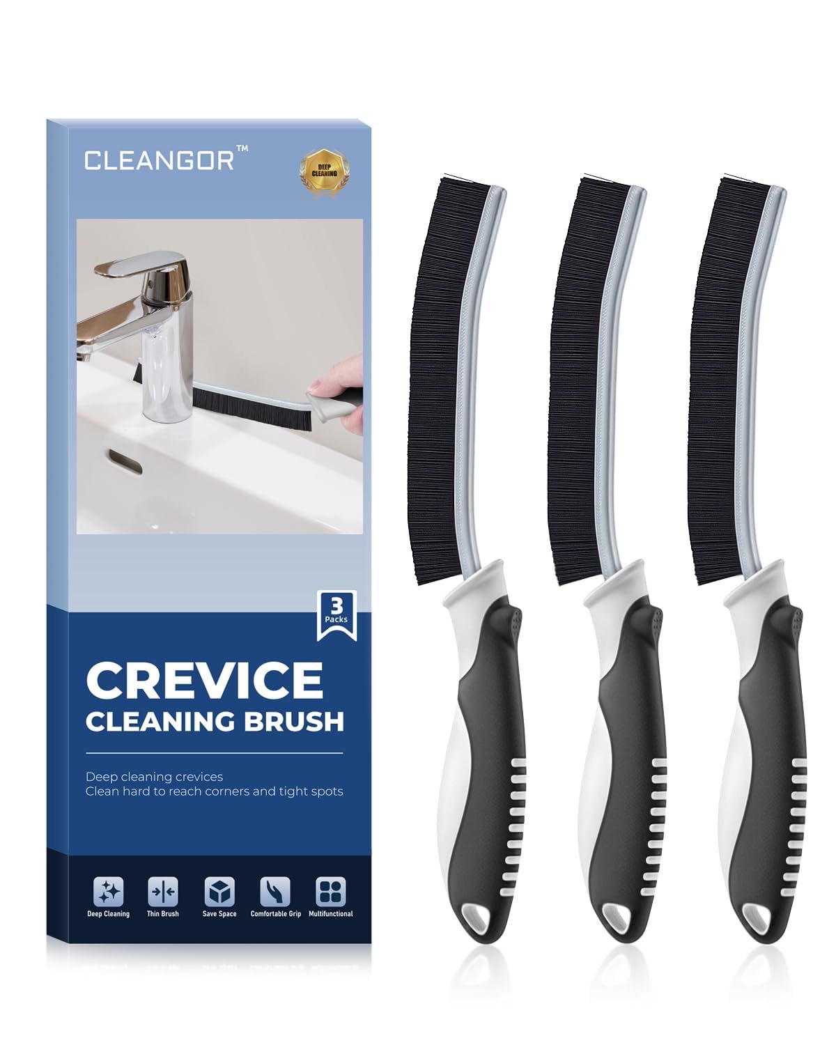 NEW 3 Pack Crevice Cleaning Brushes