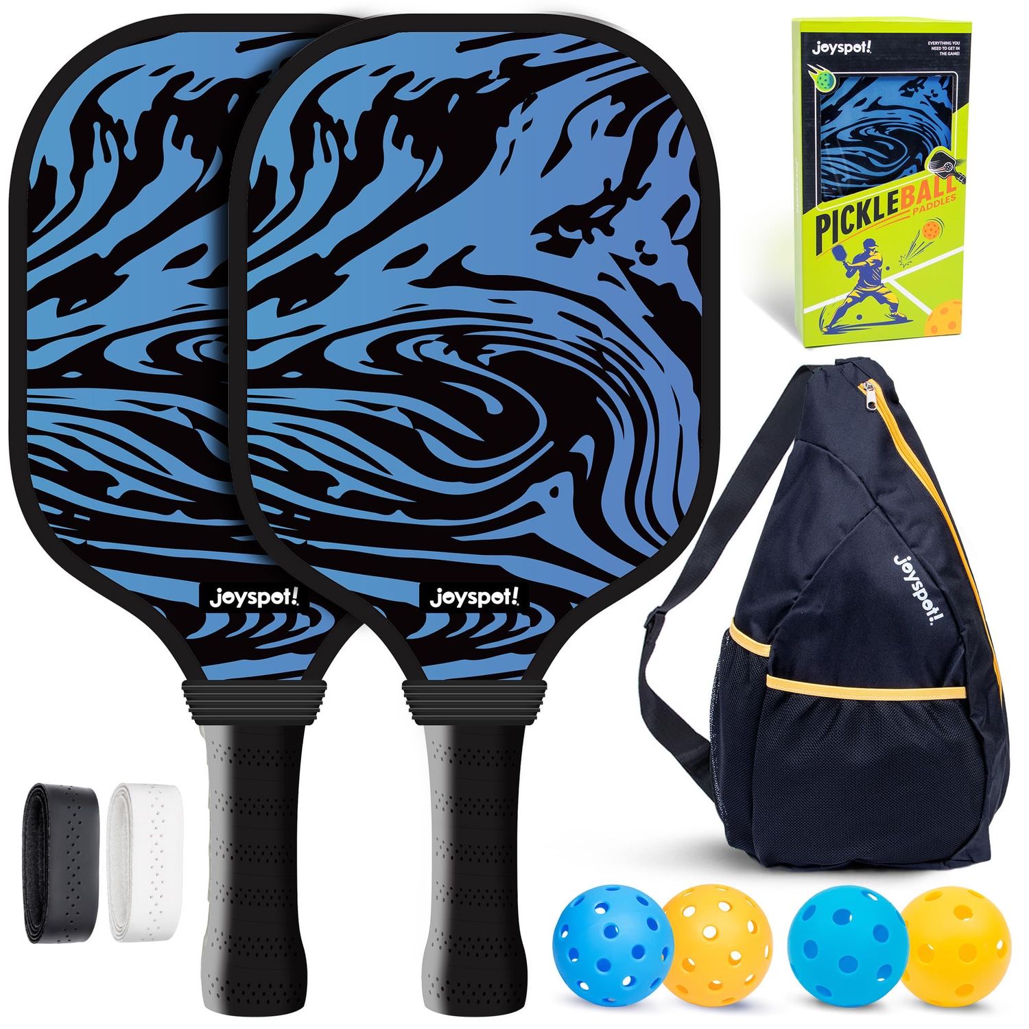 SEALED 9 Piece Pickleball Kit Paddles Balls Tape Bag