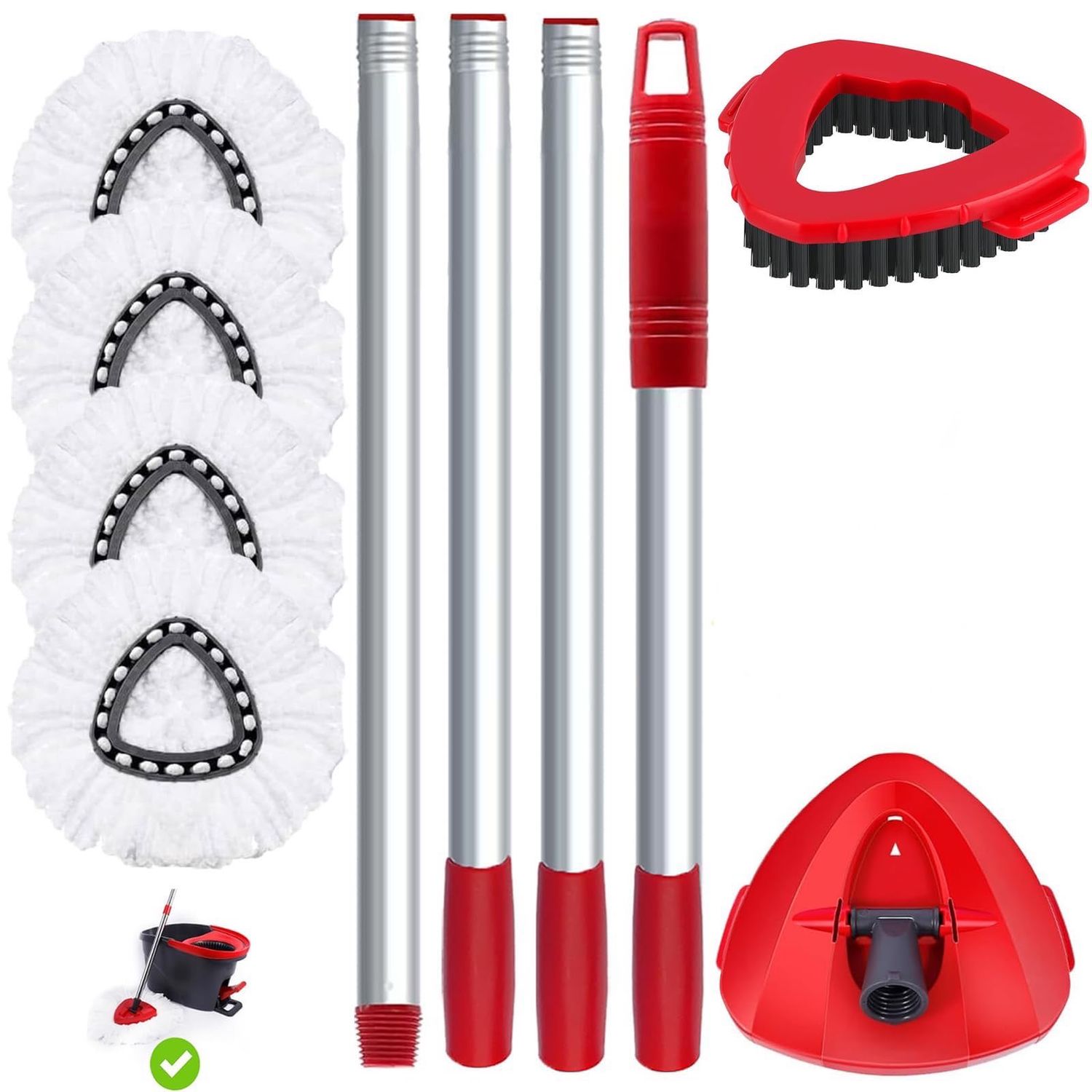 NEW 4 Spin Mop Replace Heads for Vileda