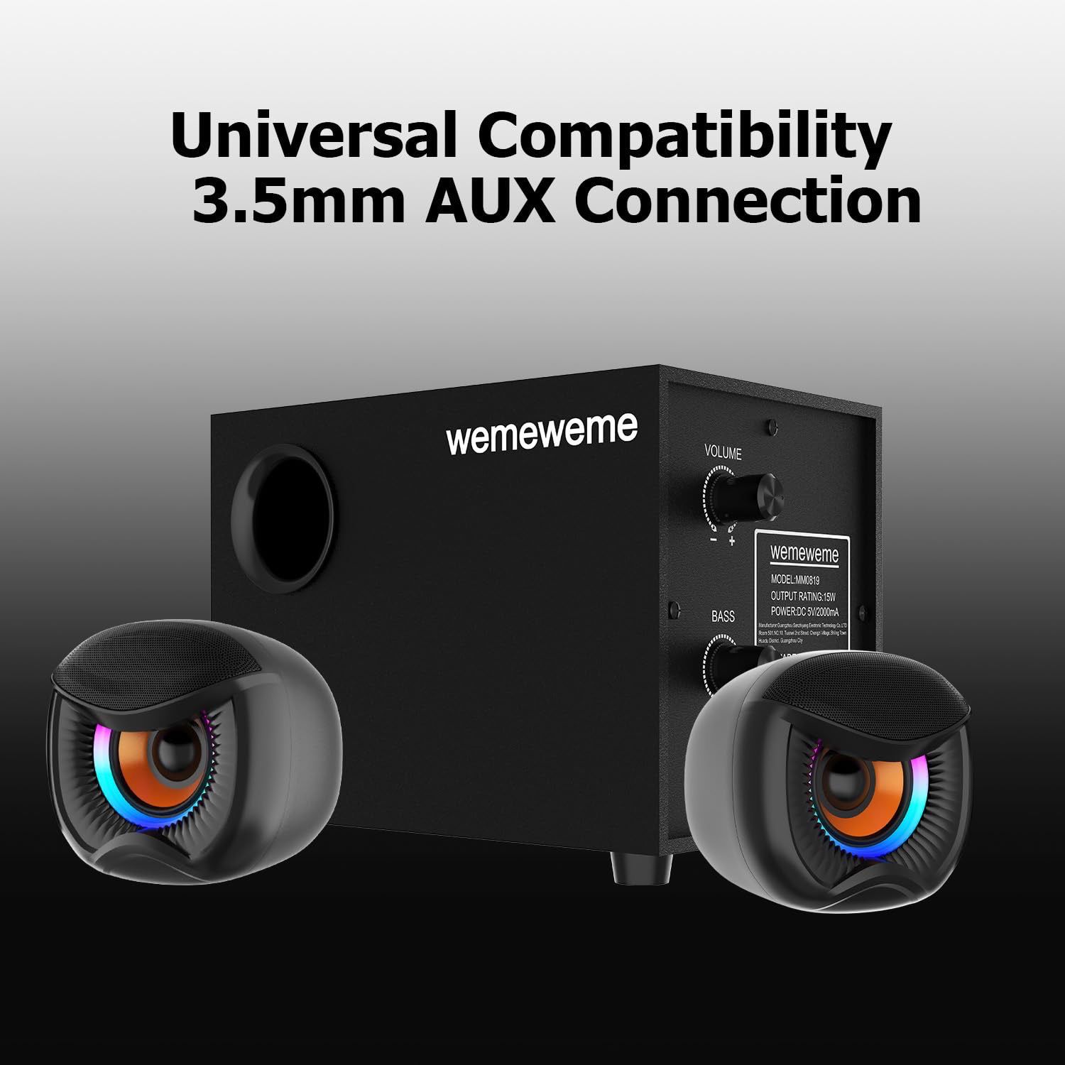 NEW PC Gaming Computer Speakers with SubWoofer