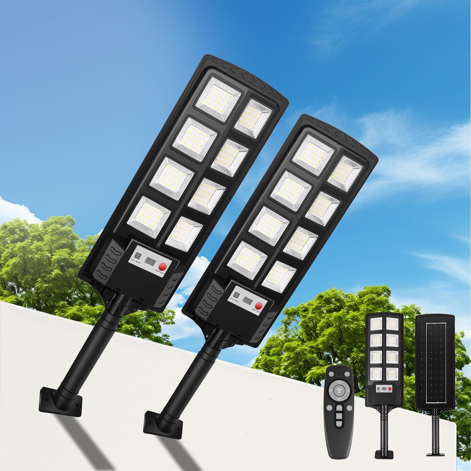 NEW 2 Pack LED Outdoor Solar Motion Flood Security Lights