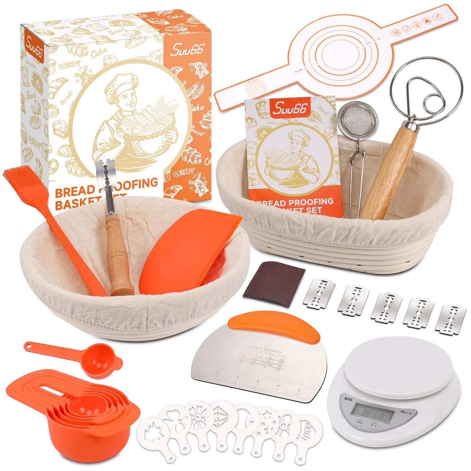 NEW Bread Proofing Basket Kitchen Starter Kit