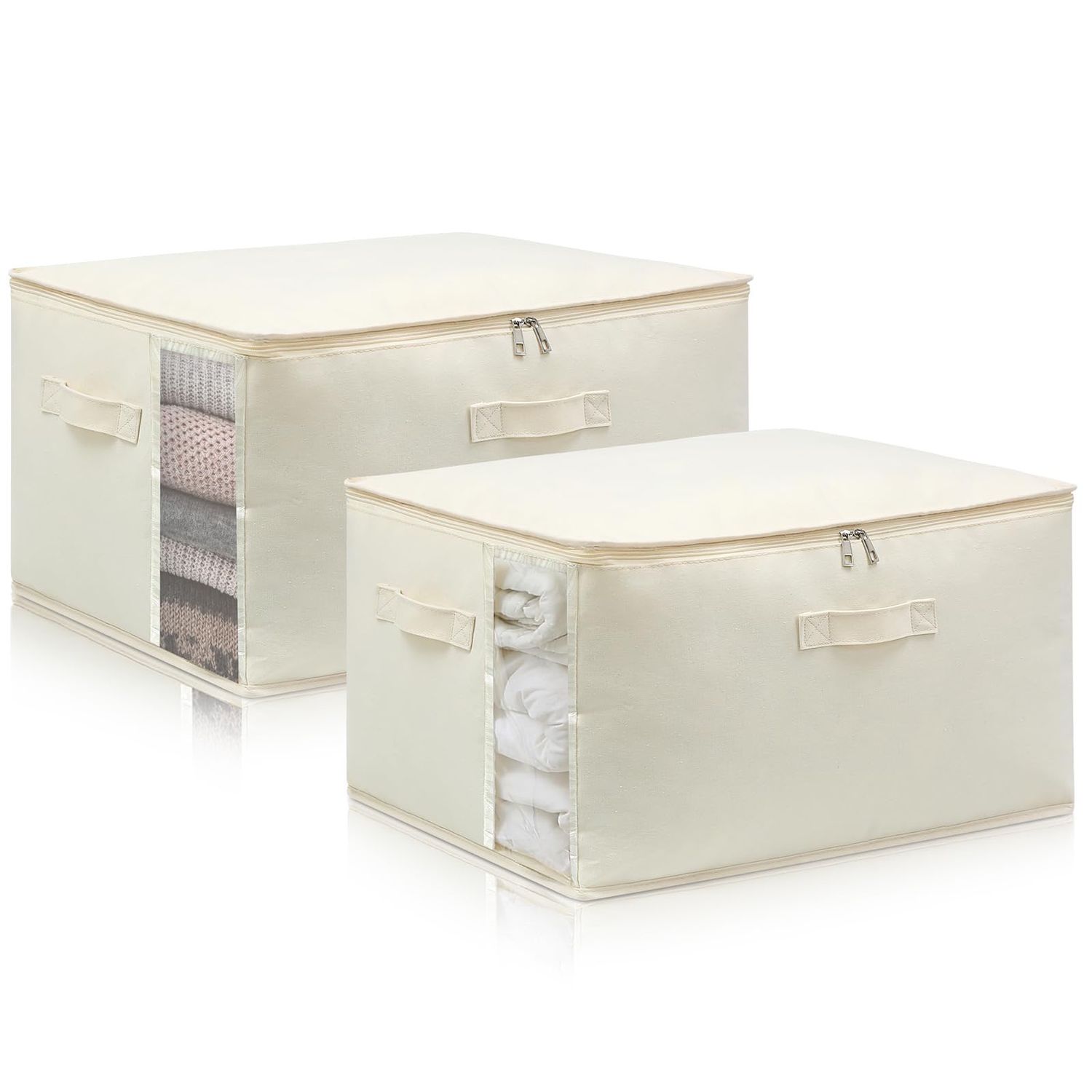 NEW 2 Pack Canvas Closet / Bathroom Organizers Bins